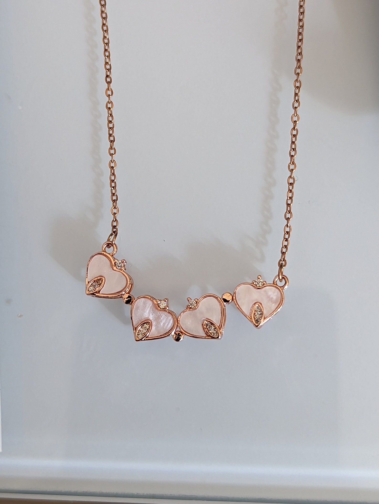 2 in 1 Four Leaf Clover Dainty Heart Necklace