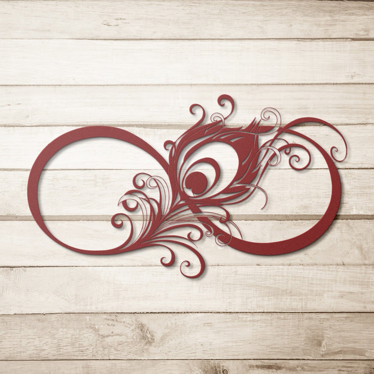 Peacock Feather Infinity symbol wall decor