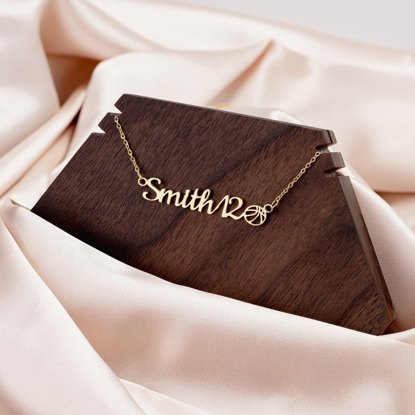 Personalized Basketball Name Necklace, Custom Jewelry Gift for Basketball Mom or Basketball Daughter Player Gift