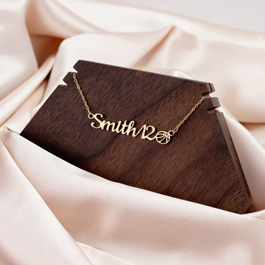 Personalized Basketball Name Necklace, Custom Jewelry Gift for Basketball Mom or Basketball Daughter Player Gift