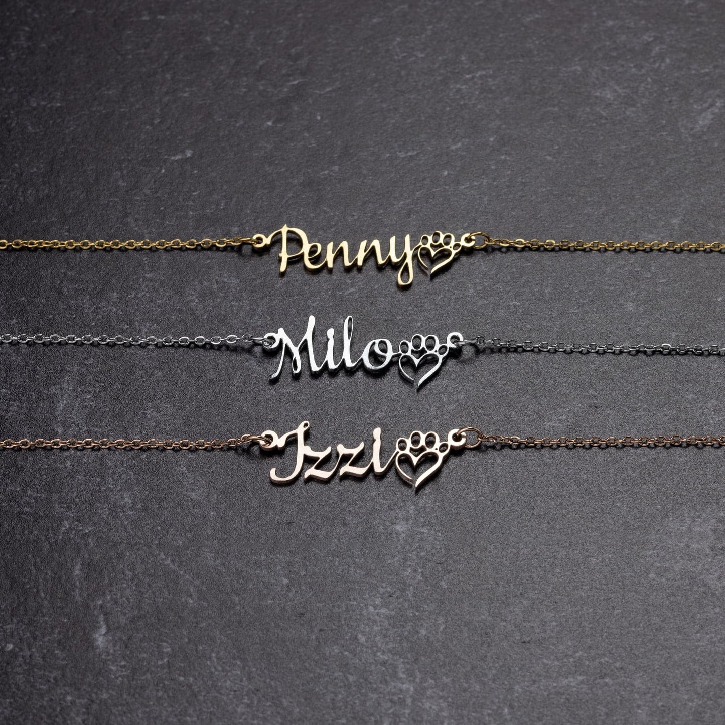 Personalized Dog Mom Name Necklace, Dog Mom Jewelry, Silver Custom Name Necklace
