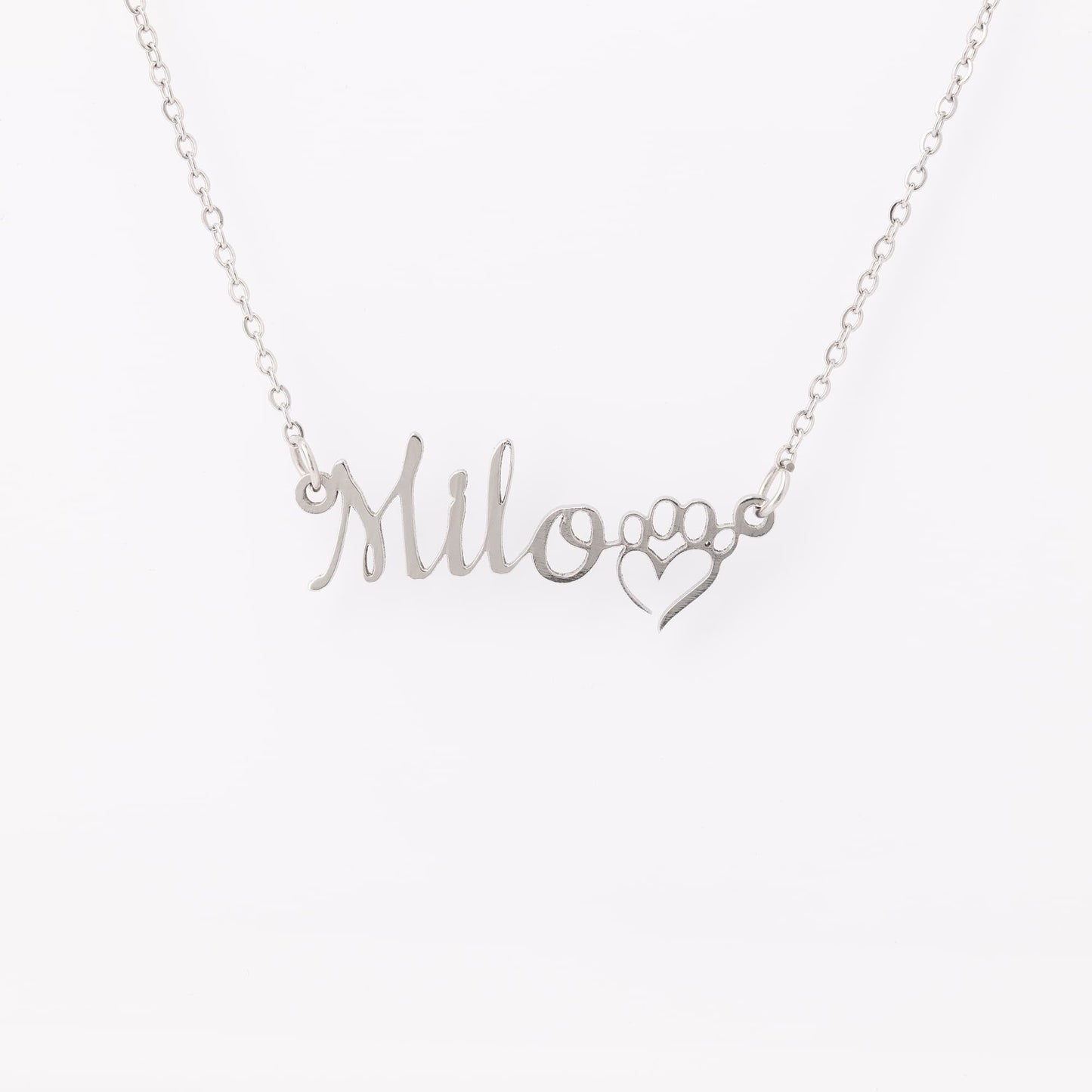 Personalized Dog Mom Name Necklace, Dog Mom Jewelry, Silver Custom Name Necklace