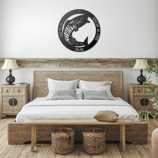 Personalized Wahoo metal fish art wall decor