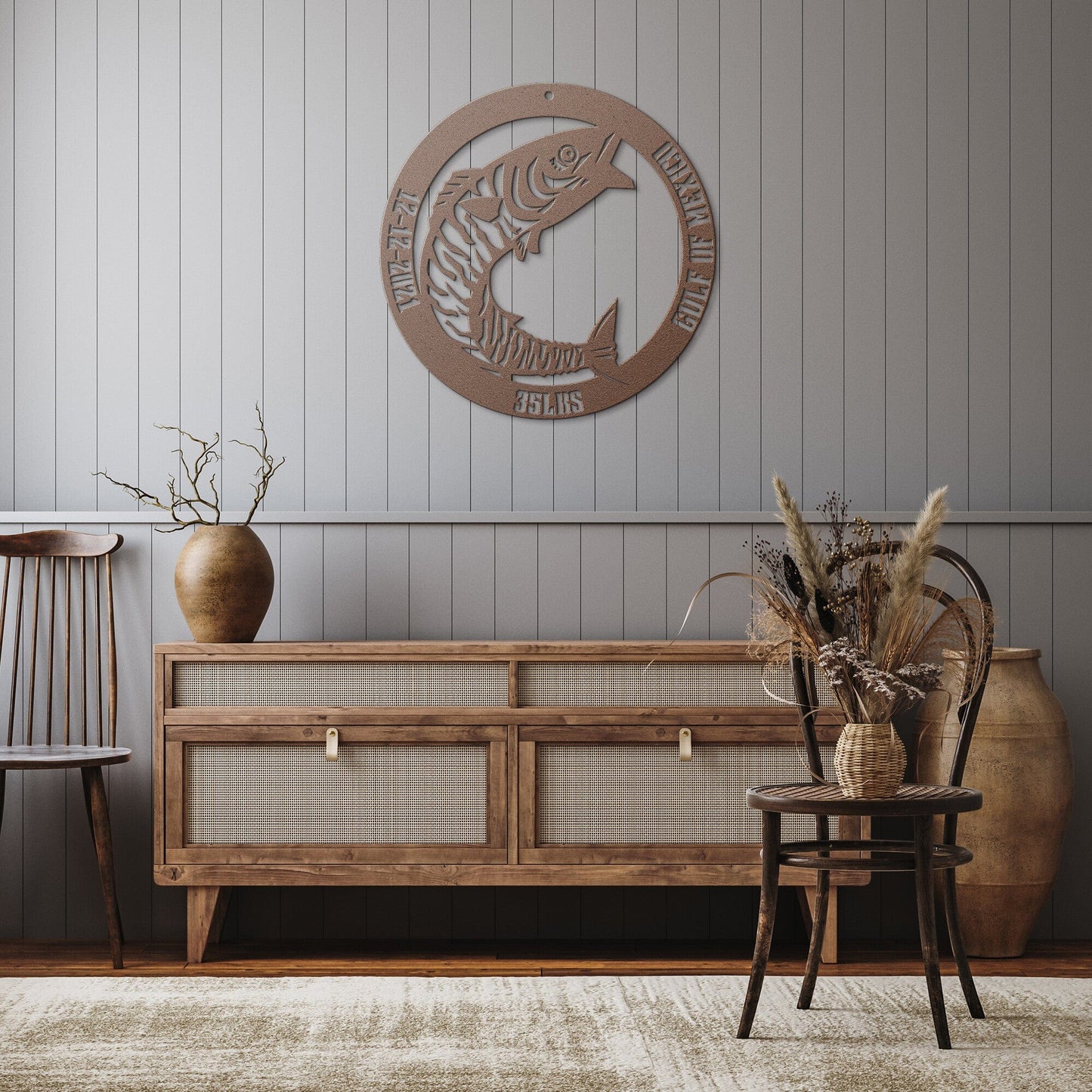 Personalized Wahoo metal fish art wall decor