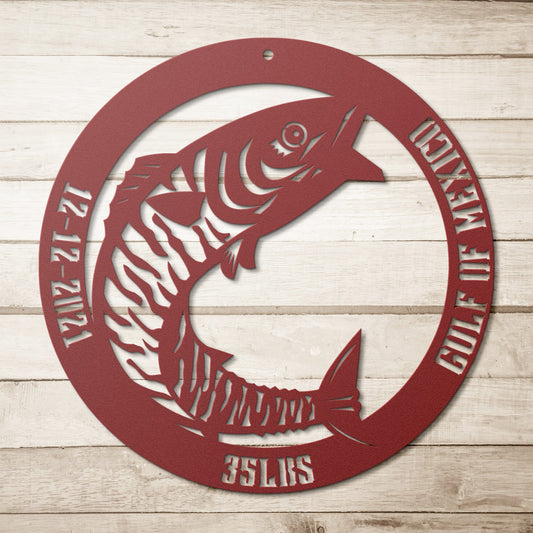 Personalized Wahoo metal fish art wall decor