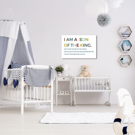 I am a Son of the king Wall Art Canvas , Nursery Wall Decor, Kids Room Decor