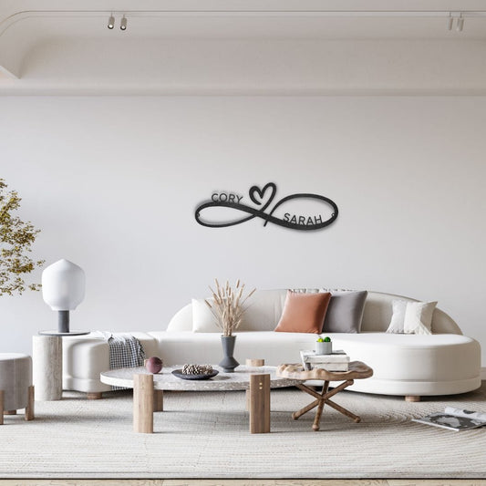 Infinity Couples Monogram - Steel Sign
