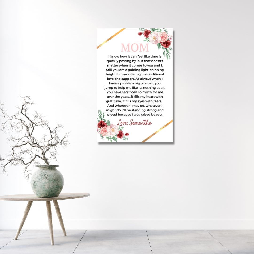 Personalized Mom Gift from Daughter Canvas Print -White