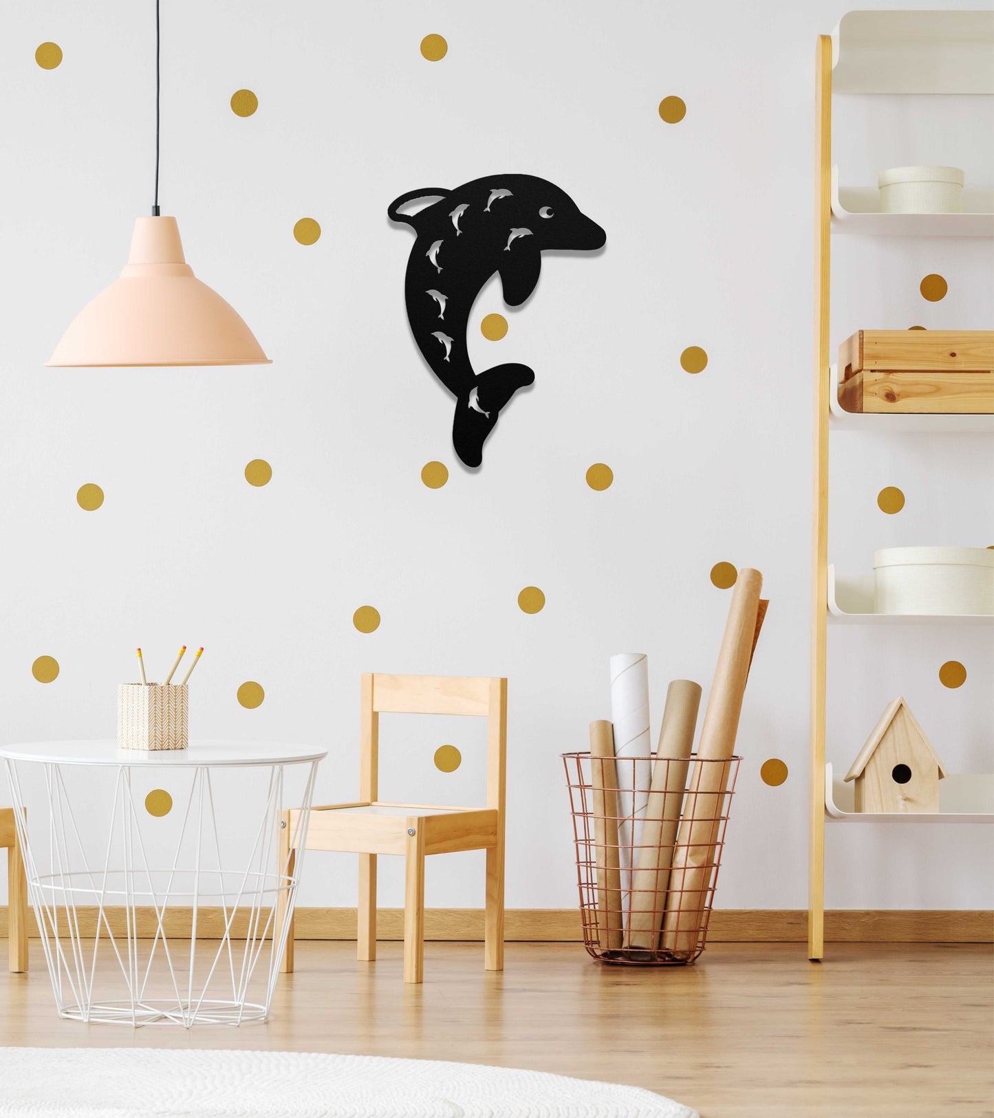Metal dolphin wall art
