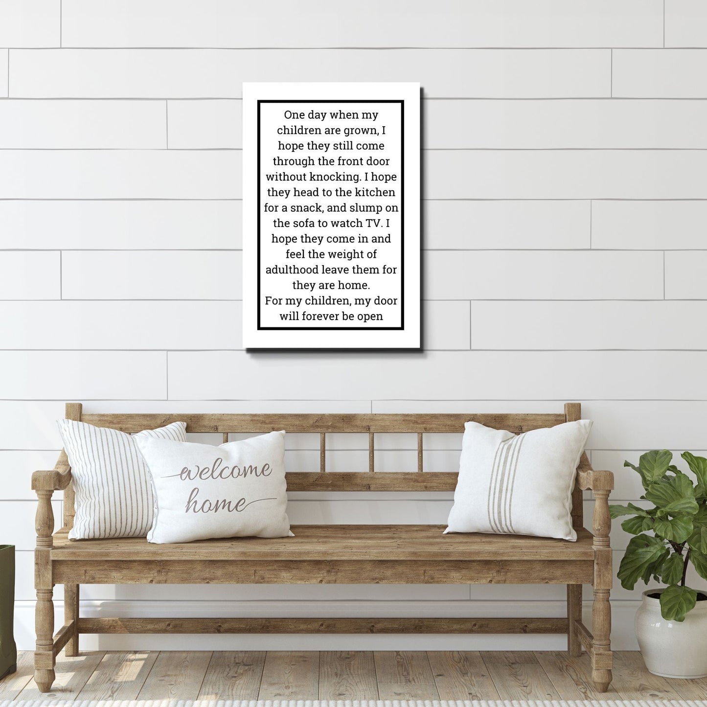One day when Canvas Wall Art with Quote, Parent's Entryway Sign, Gift for Children