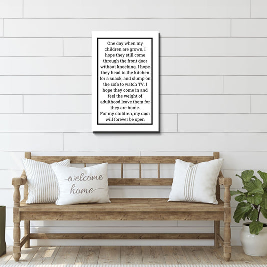 One day when Canvas Wall Art with Quote, Parent's Entryway Sign, Gift for Children