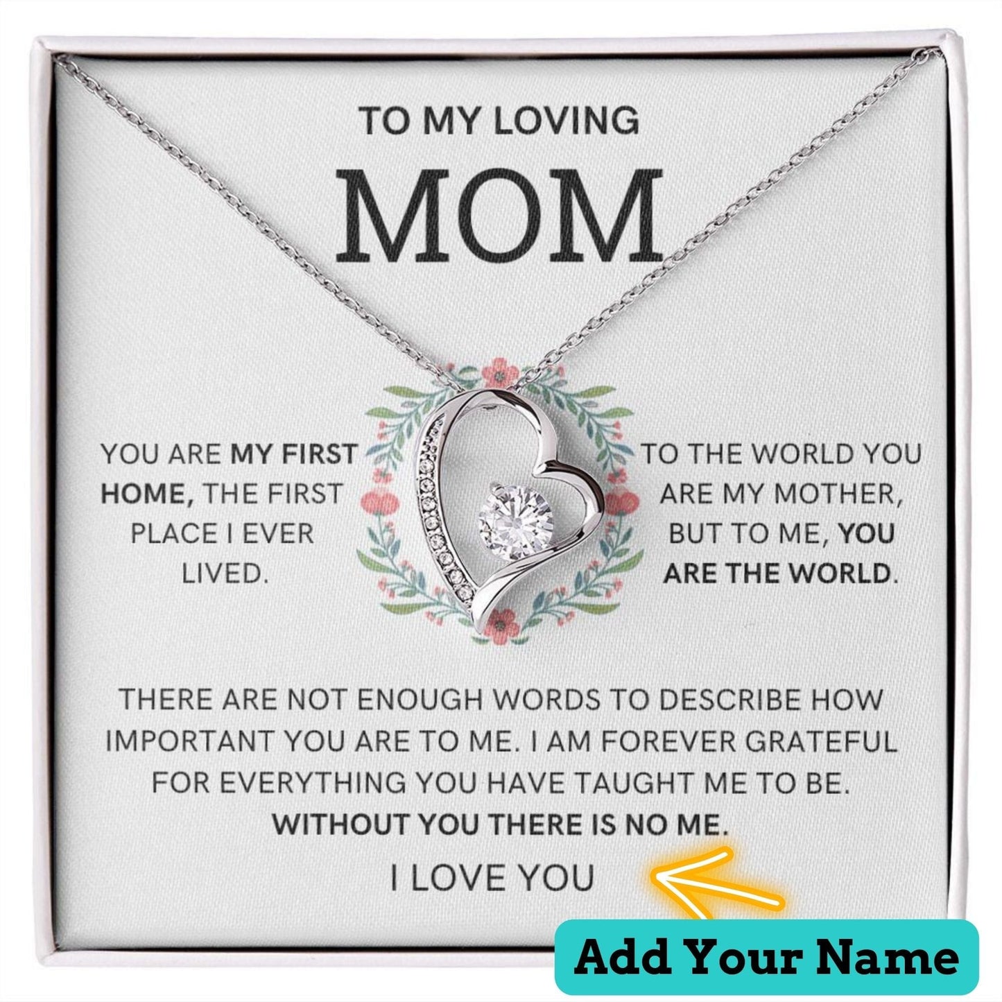 Loving Mom-Forever Love Necklace, Mom Son Gift, Mom Necklace from Daughter