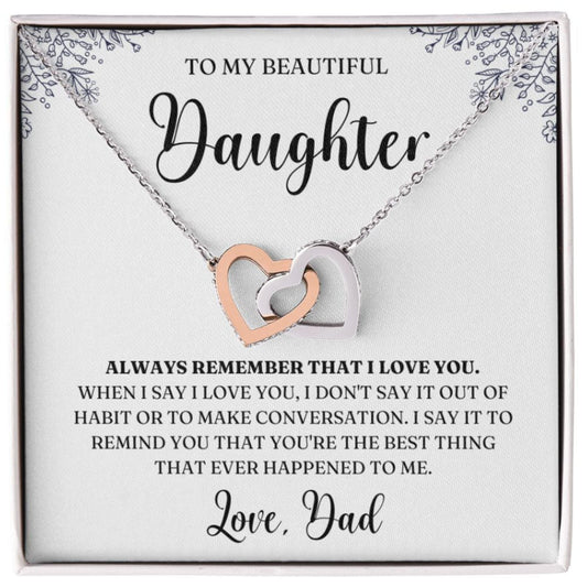 Daughter Necklace from Mom/Dad- Always Remember
