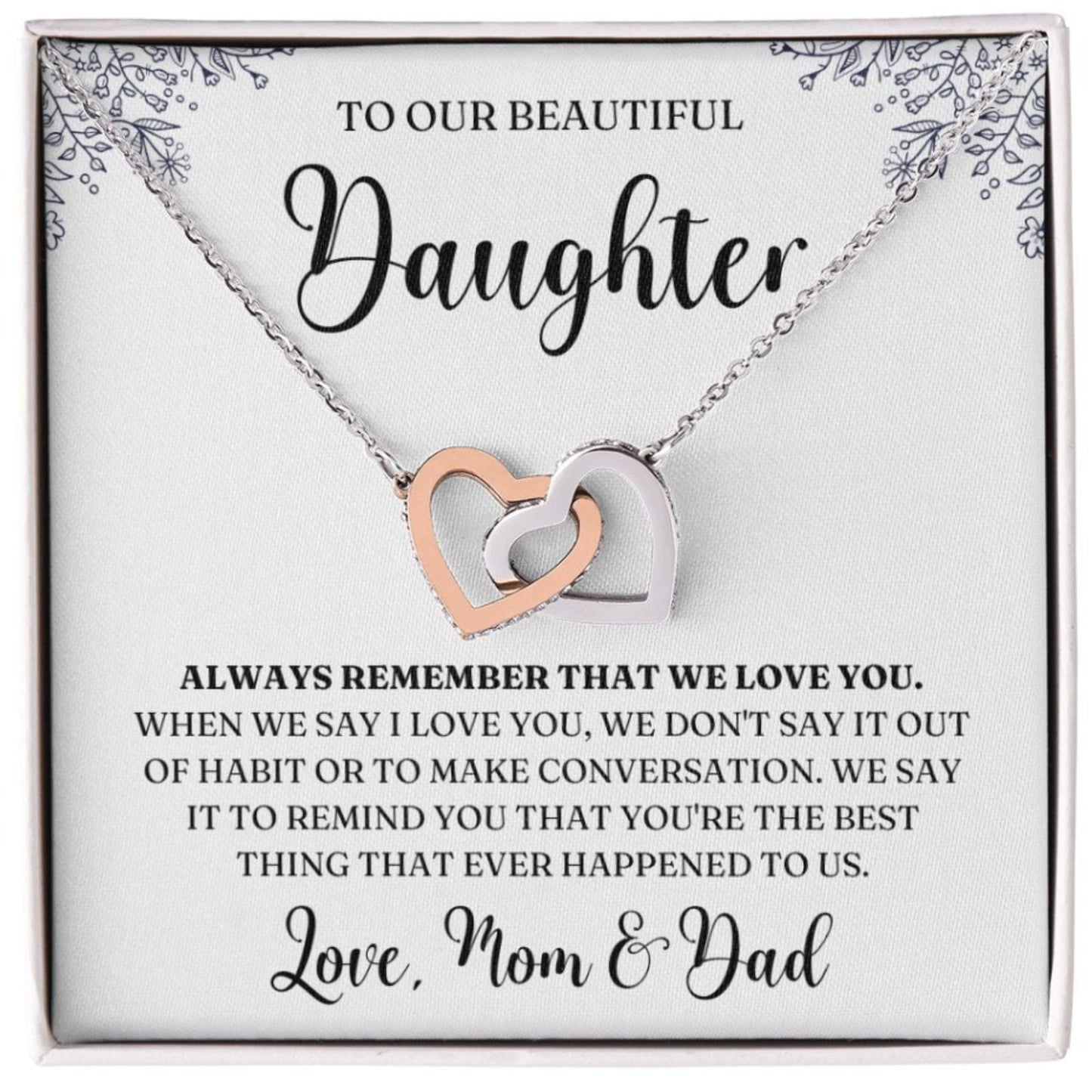 Daughter Necklace from Mom/Dad- Always Remember