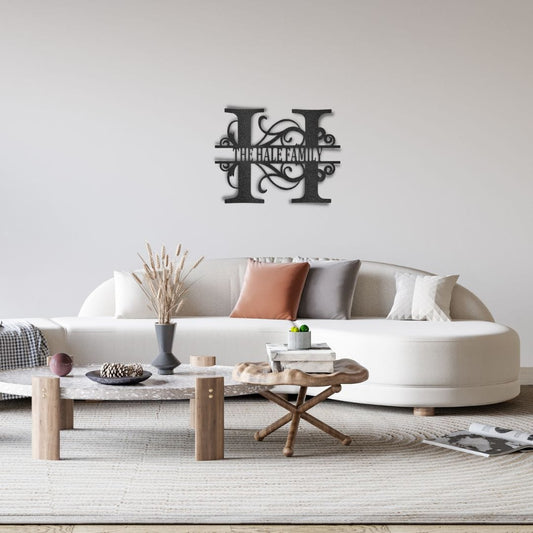 Split Letter Monogram - Steel Sign
