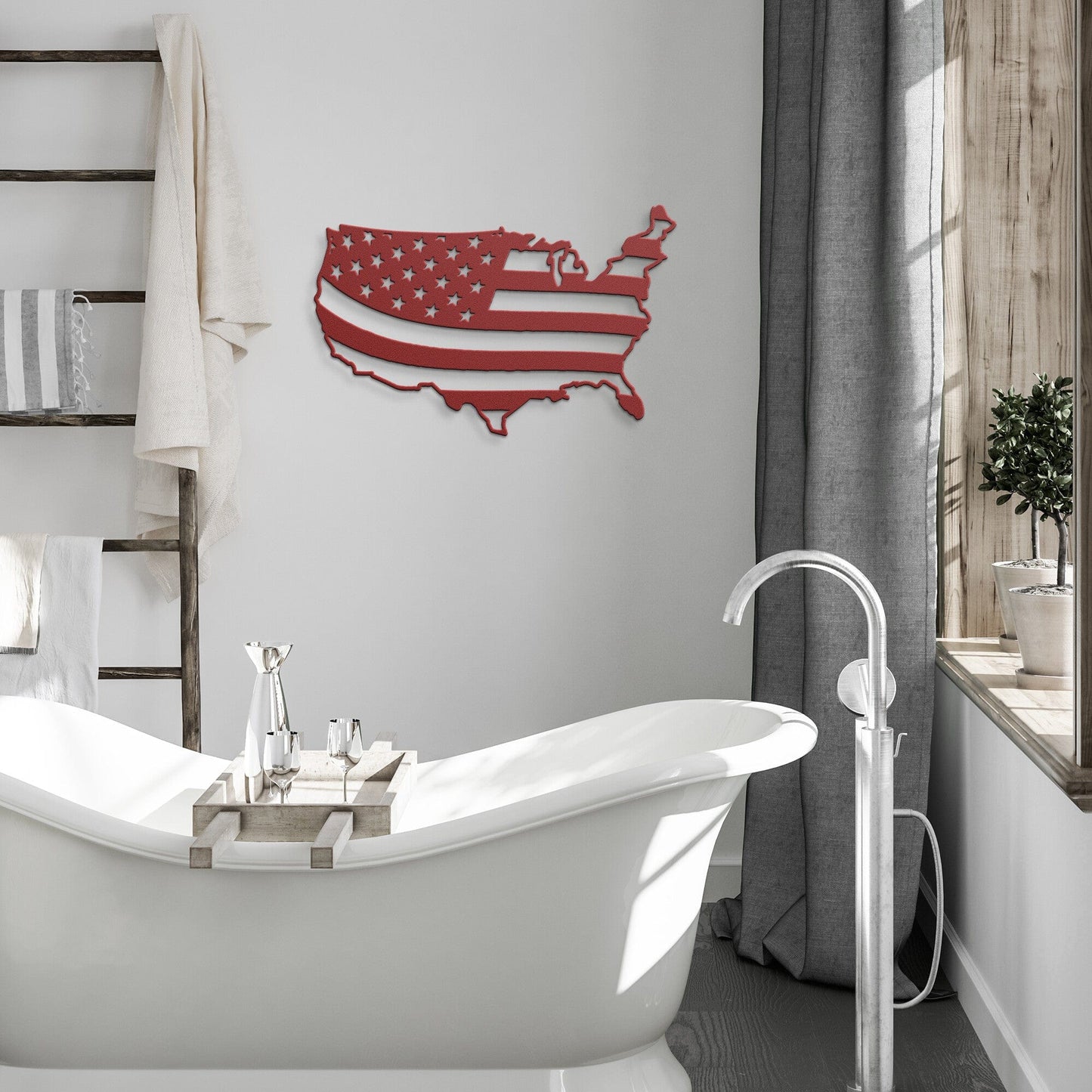 USA Flag Patriotic Metal Art
