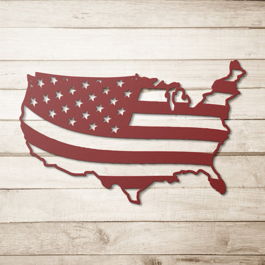 USA Flag Patriotic Metal Art