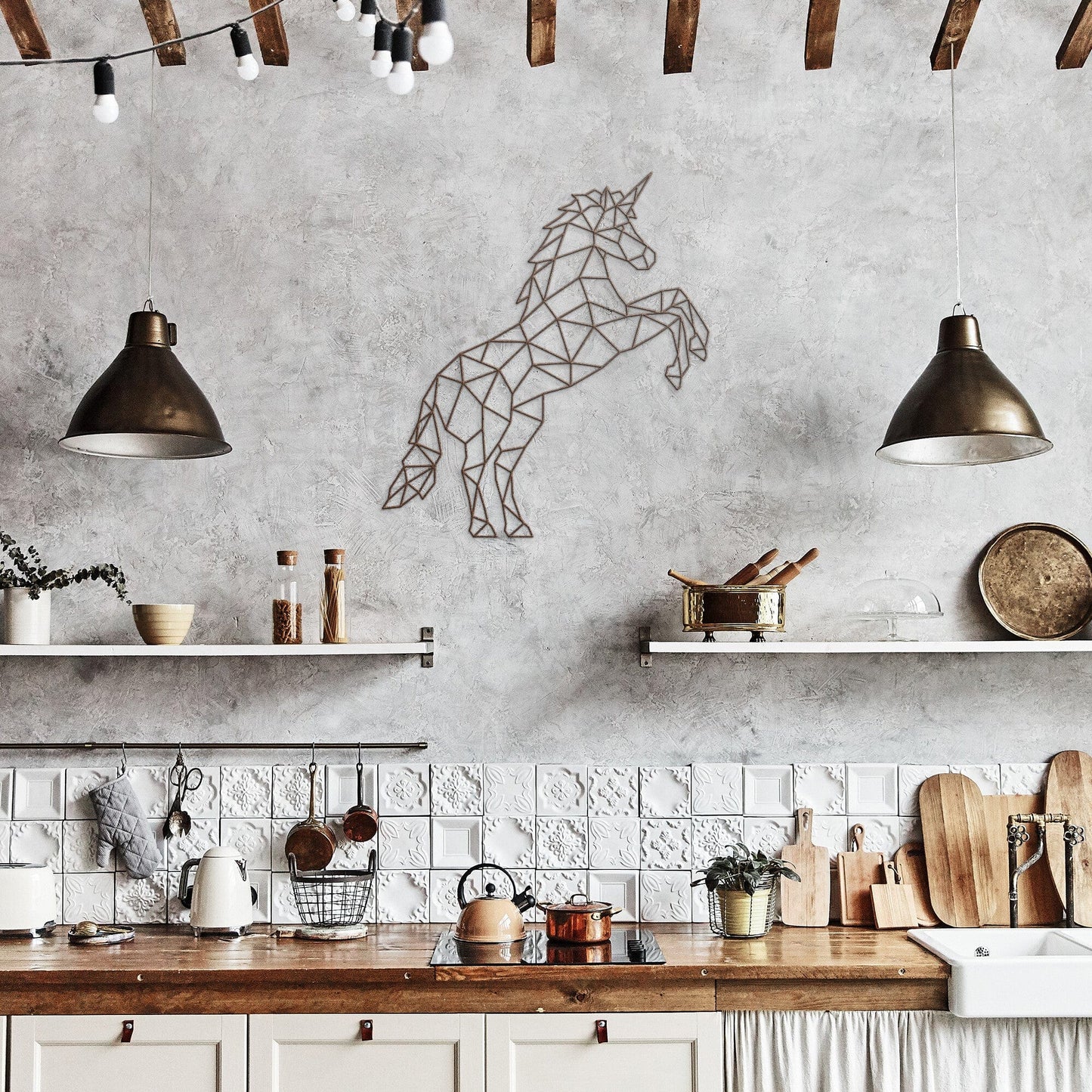 Unicorn Geometric Wall Art