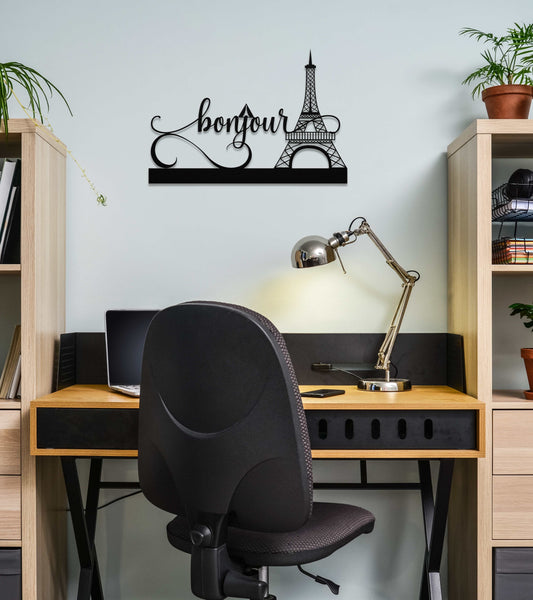 Bonjour Paris Metal Wall Art