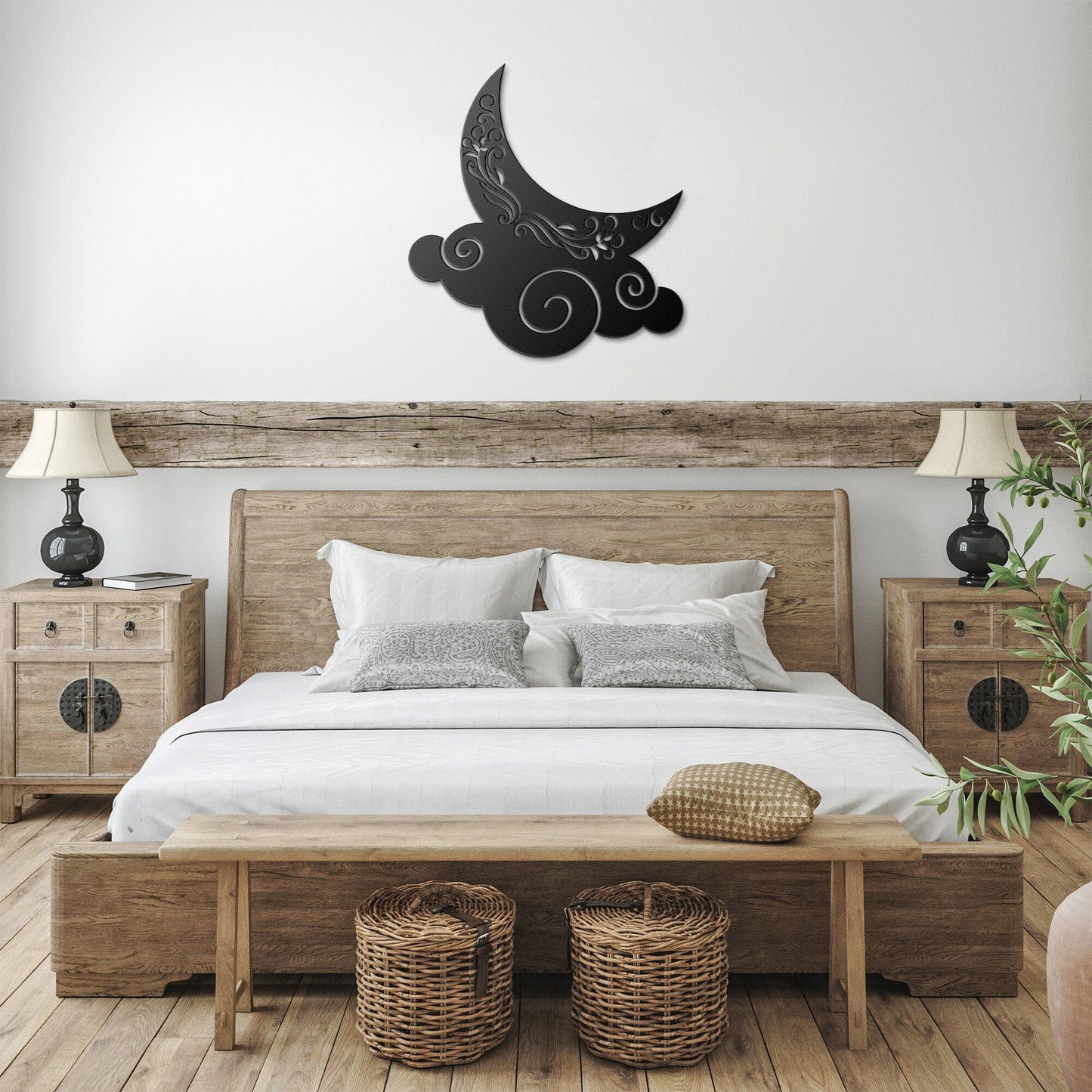 Whimsical crescent Moon Decorative metal wall art