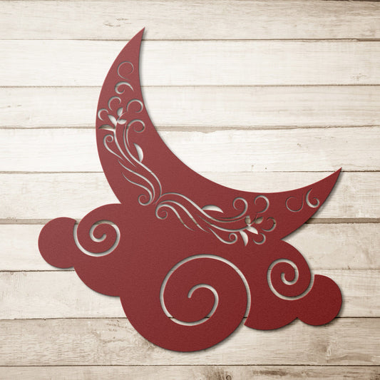Whimsical crescent Moon Decorative metal wall art