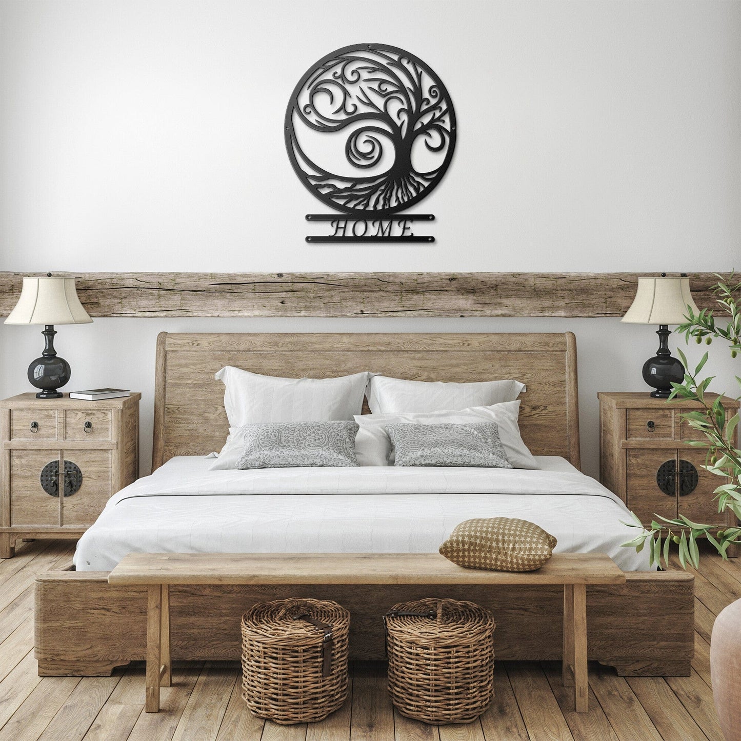 Windswept Tree Home Metal Sign