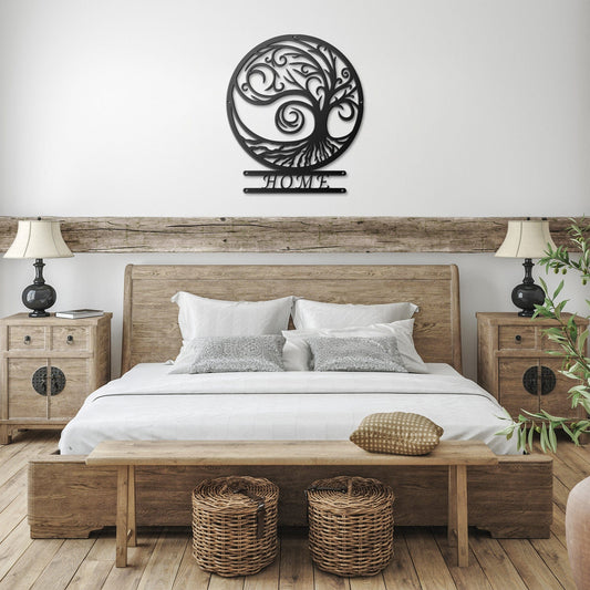 Windswept Tree Home Metal Sign