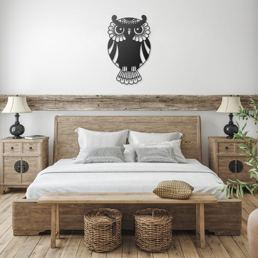 Zentangle owl Decorative Metal Wall Art