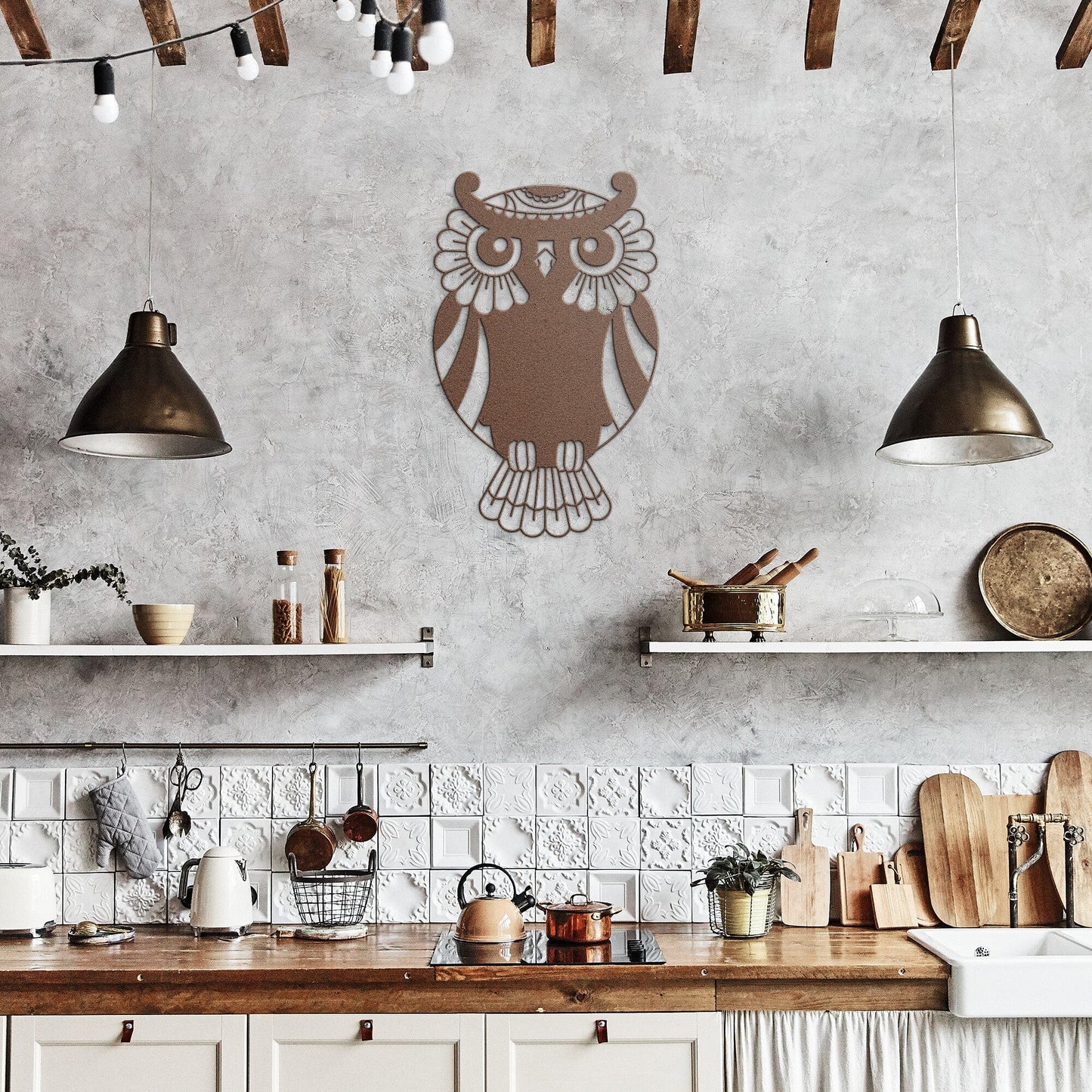 Zentangle owl Decorative Metal Wall Art