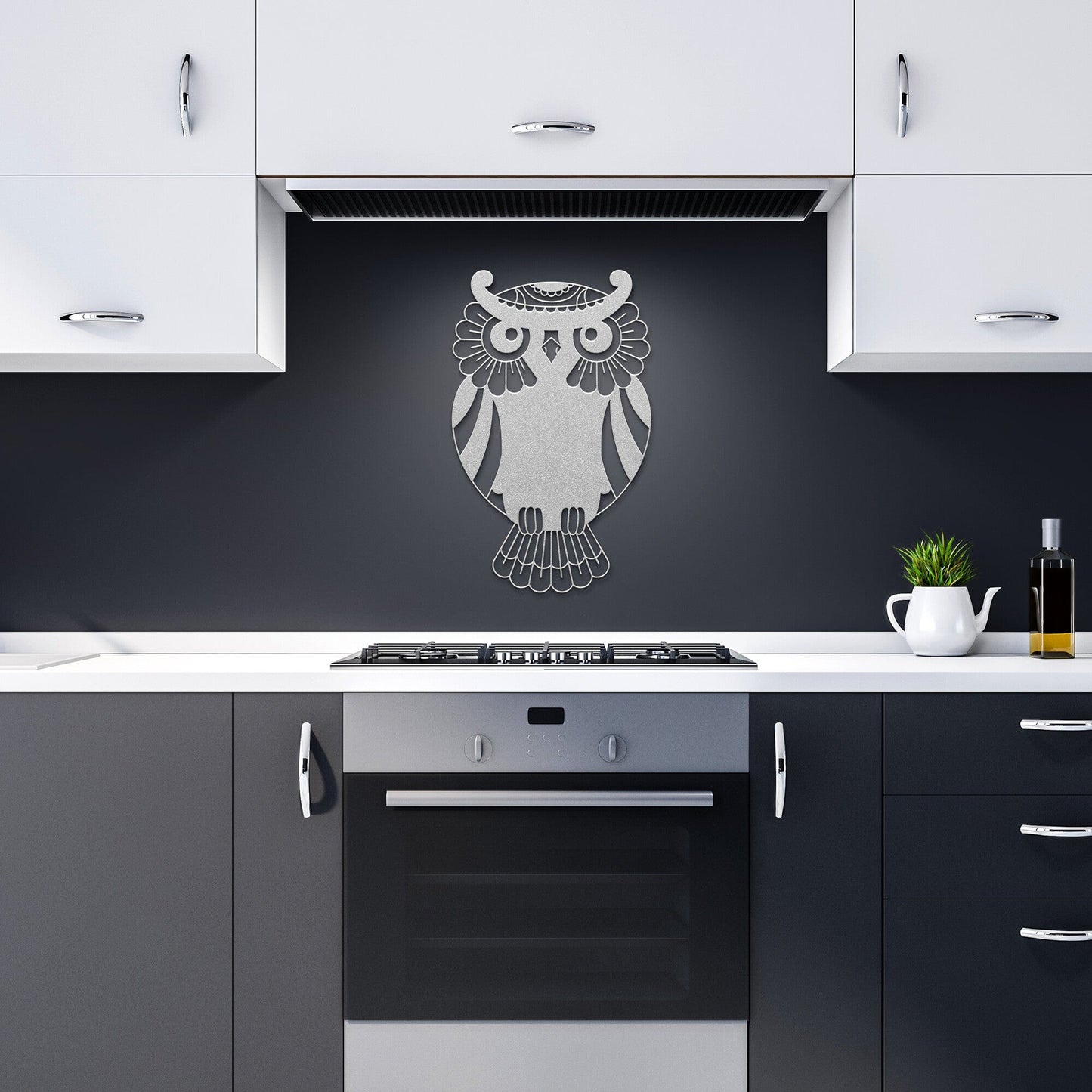 Zentangle owl Decorative Metal Wall Art