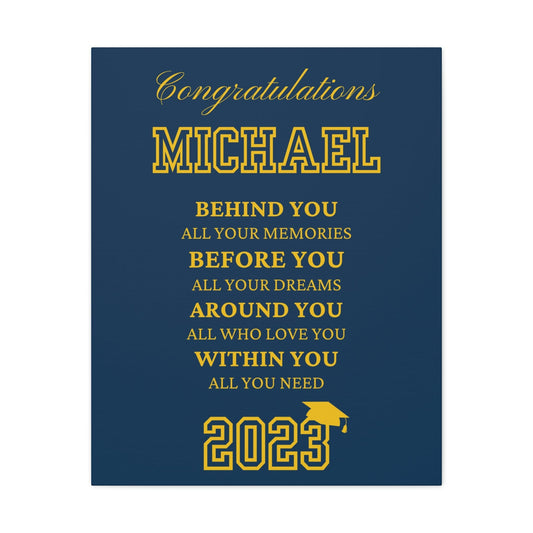 Personalized Graduation Gift Canvas wall art for son, sister, daughter, granddaughter, Graduation 2023, Large Canvas Wall Decor
