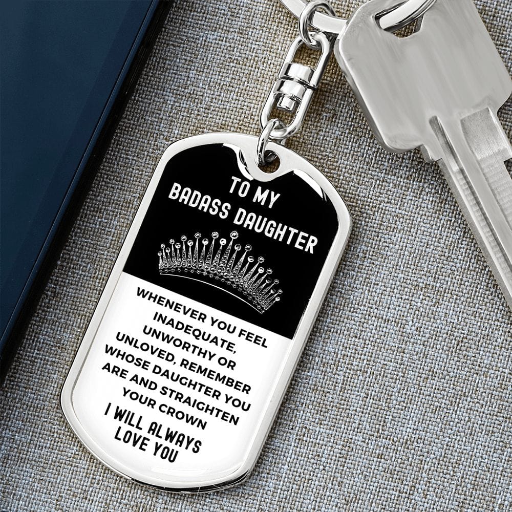 You got this Daughter Dog tag keychain