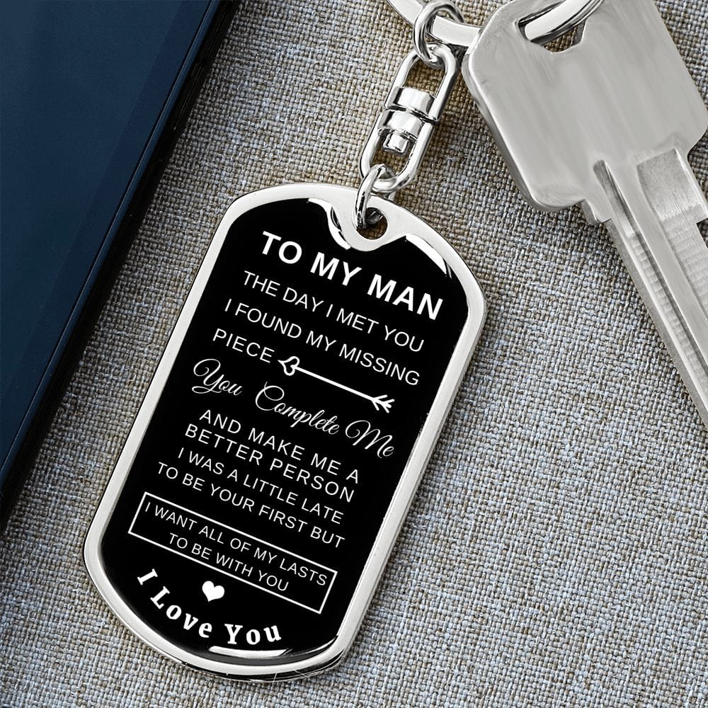 To my Man- Missing Piece Keychain