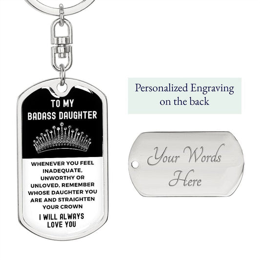 You got this Daughter Dog tag keychain