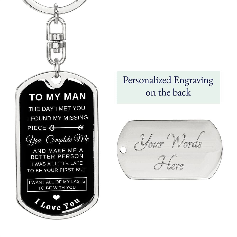 To my Man- Missing Piece Keychain