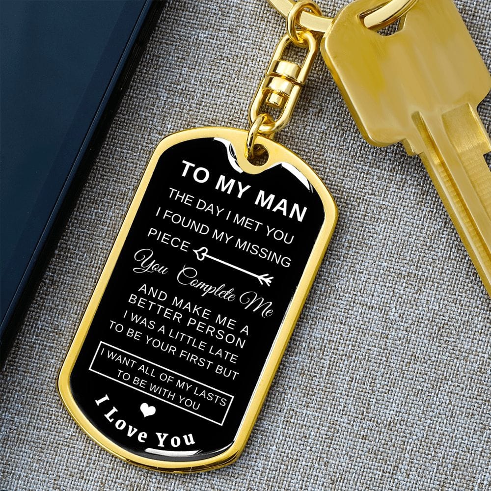To my Man- Missing Piece Keychain