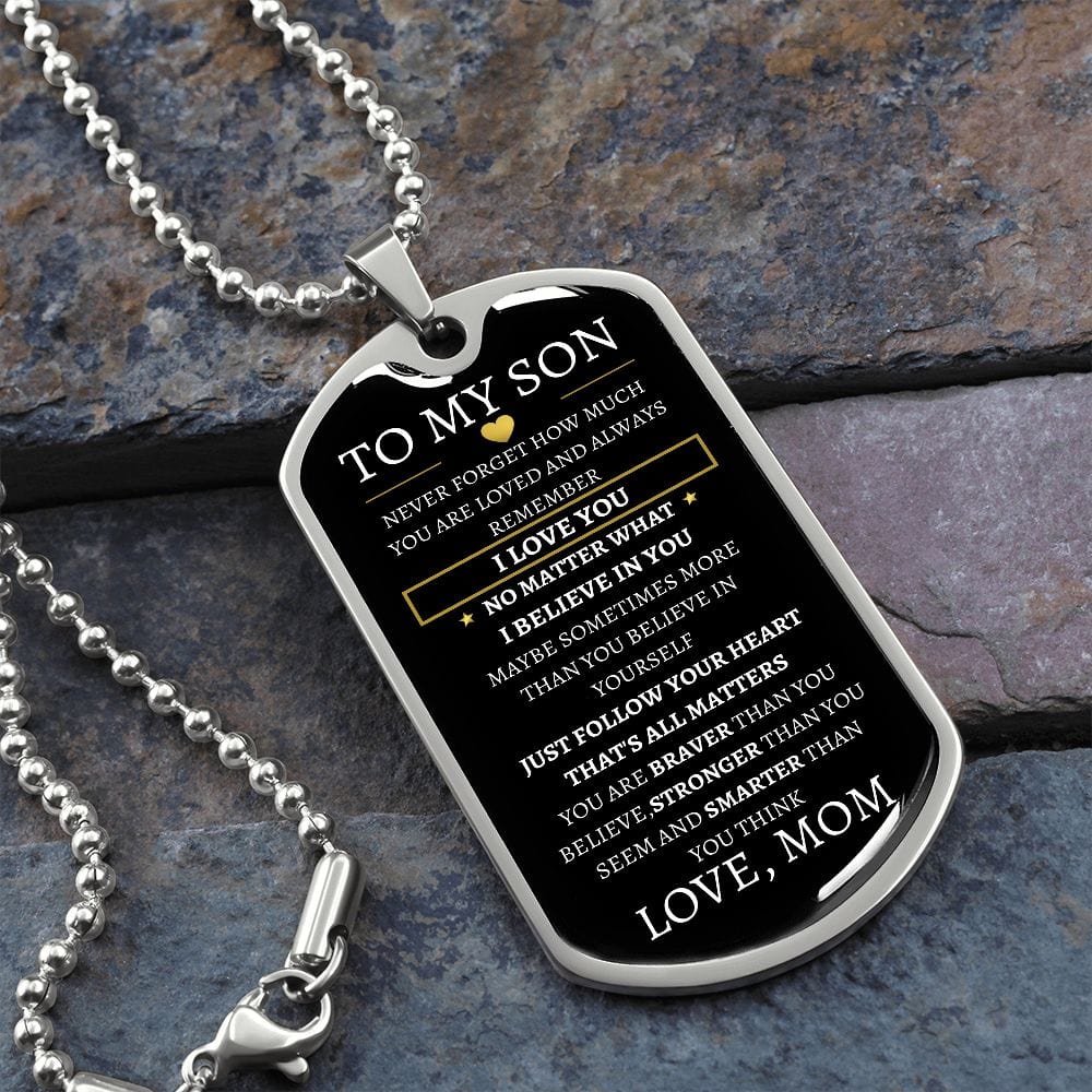 Braver Stronger Smarter To My Son Dog Tag necklace