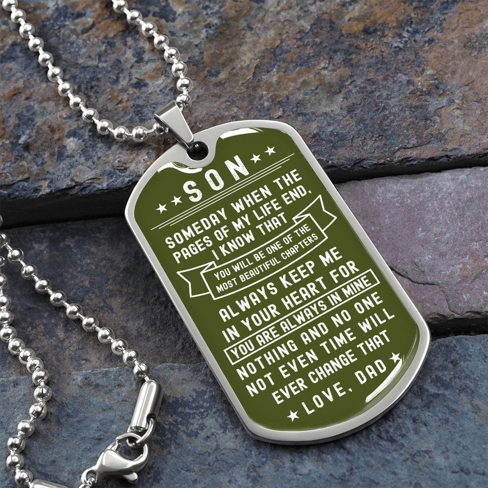 Son- Military Green Dogtag necklace from Dad