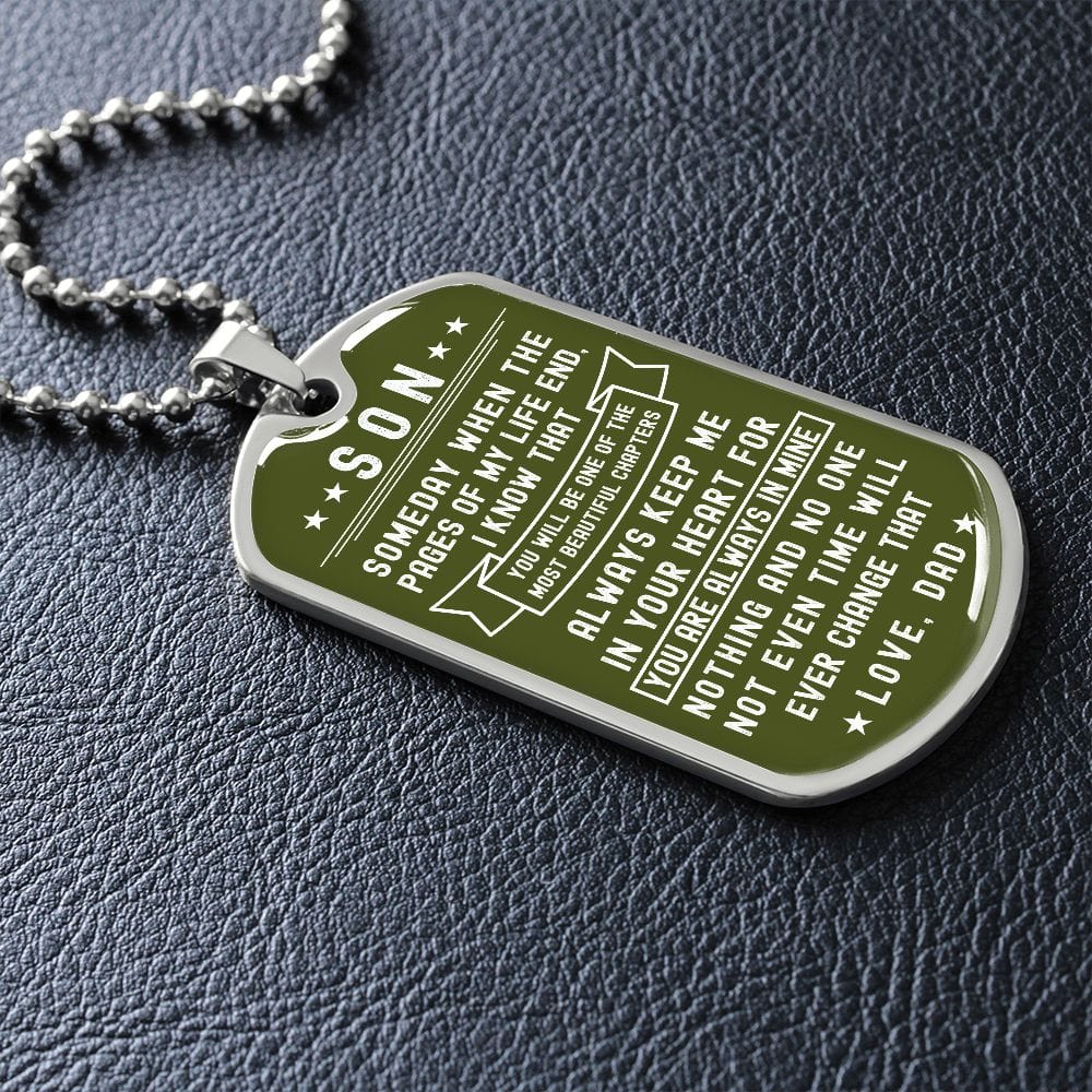 Son- Military Green Dogtag necklace from Dad