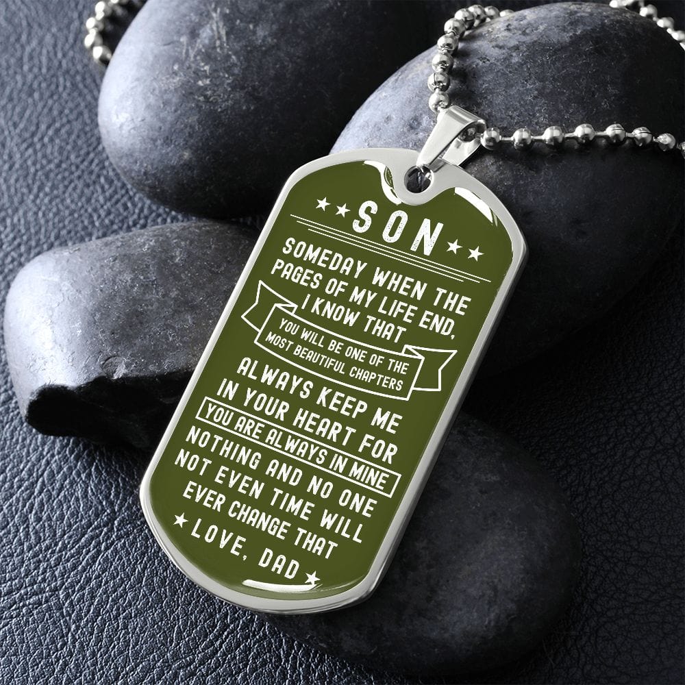 Son- Military Green Dogtag necklace from Dad