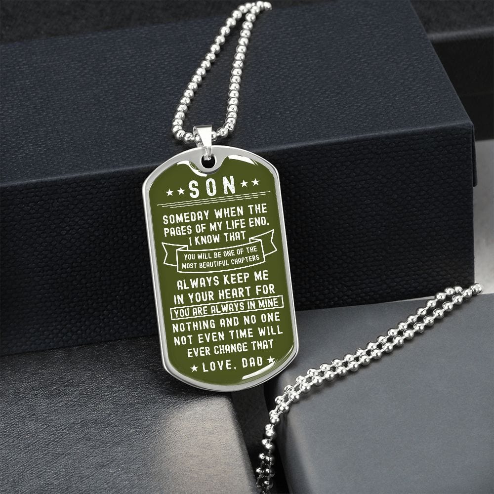 Son- Military Green Dogtag necklace from Dad