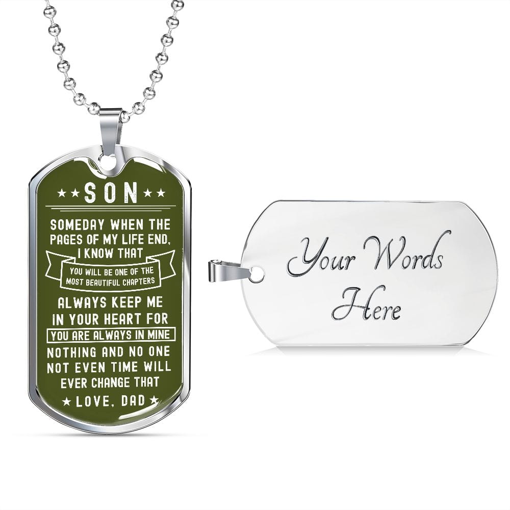 Son- Military Green Dogtag necklace from Dad