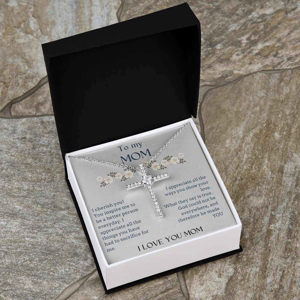 God made you for me- Mom gift Cross necklace