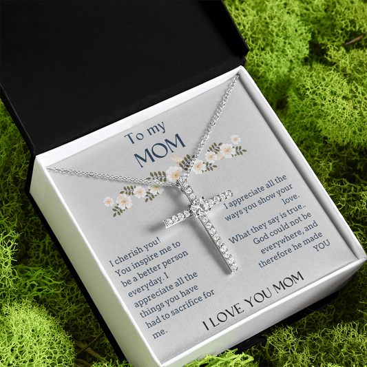 God made you for me- Mom gift Cross necklace