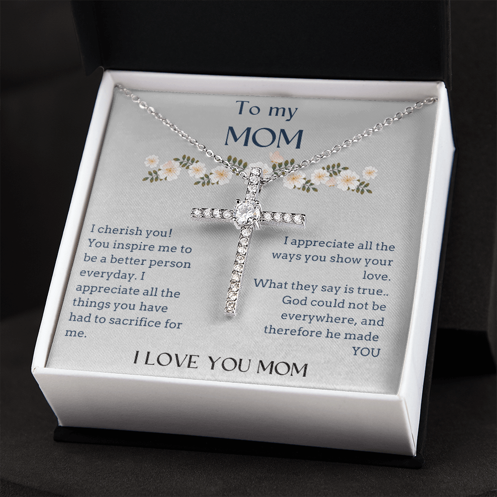 God made you for me- Mom gift Cross necklace