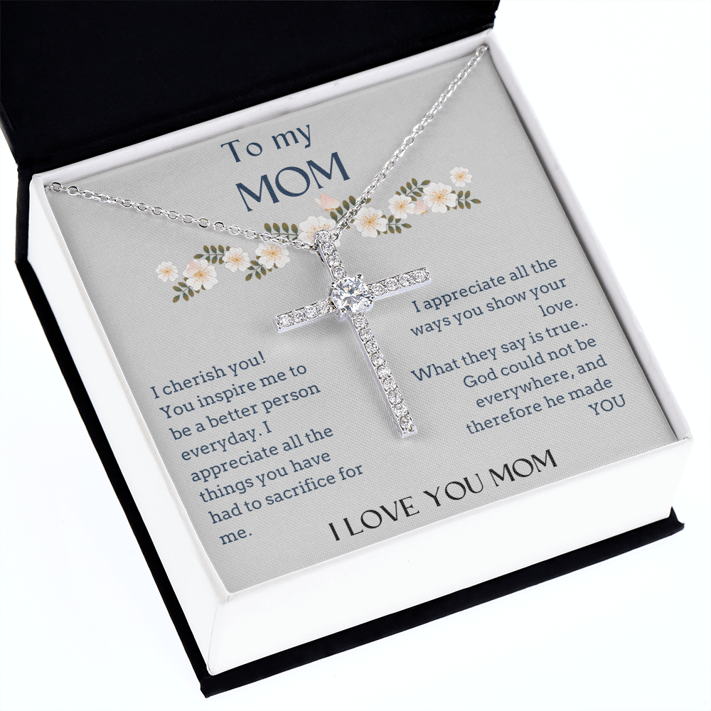 God made you for me- Mom gift Cross necklace
