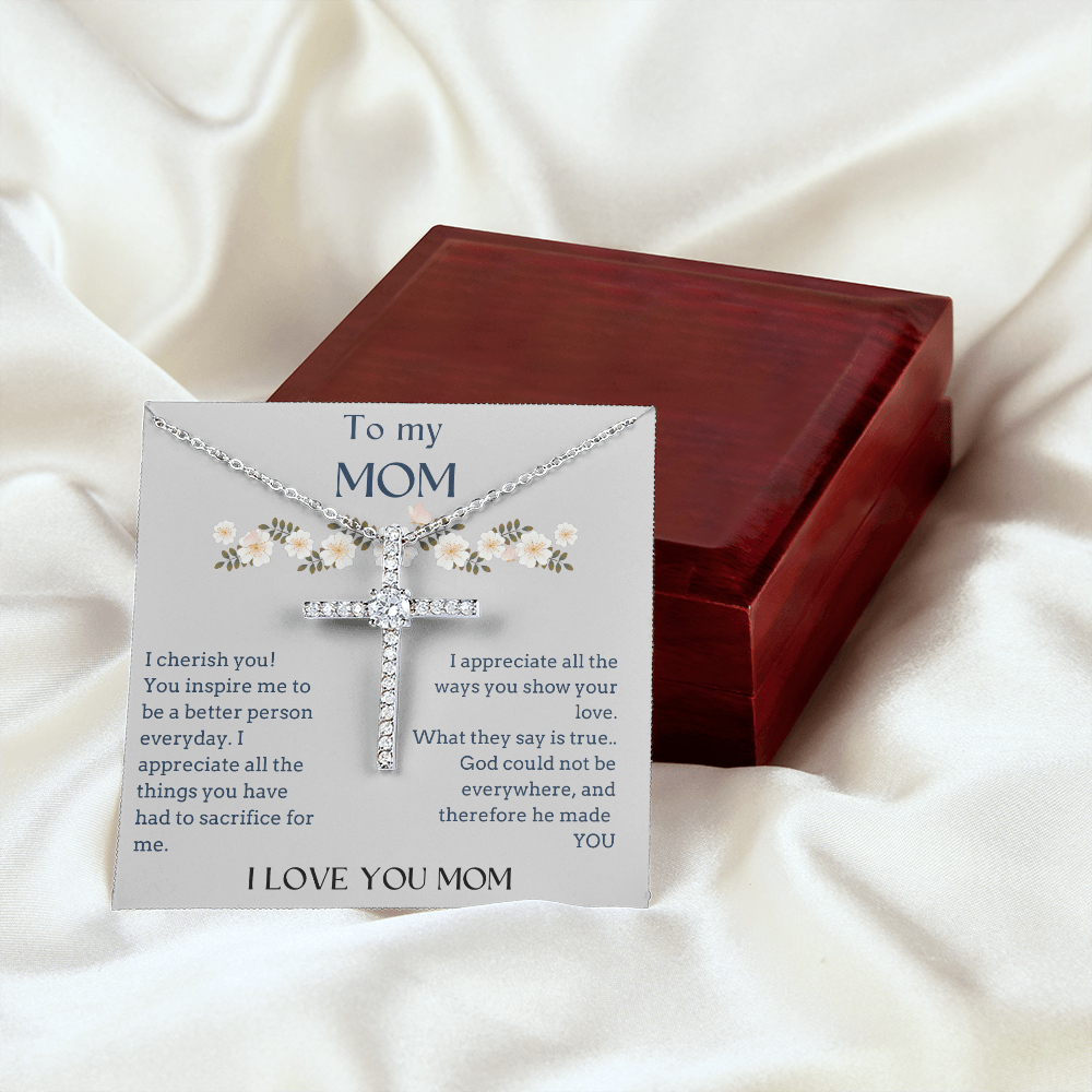 God made you for me- Mom gift Cross necklace