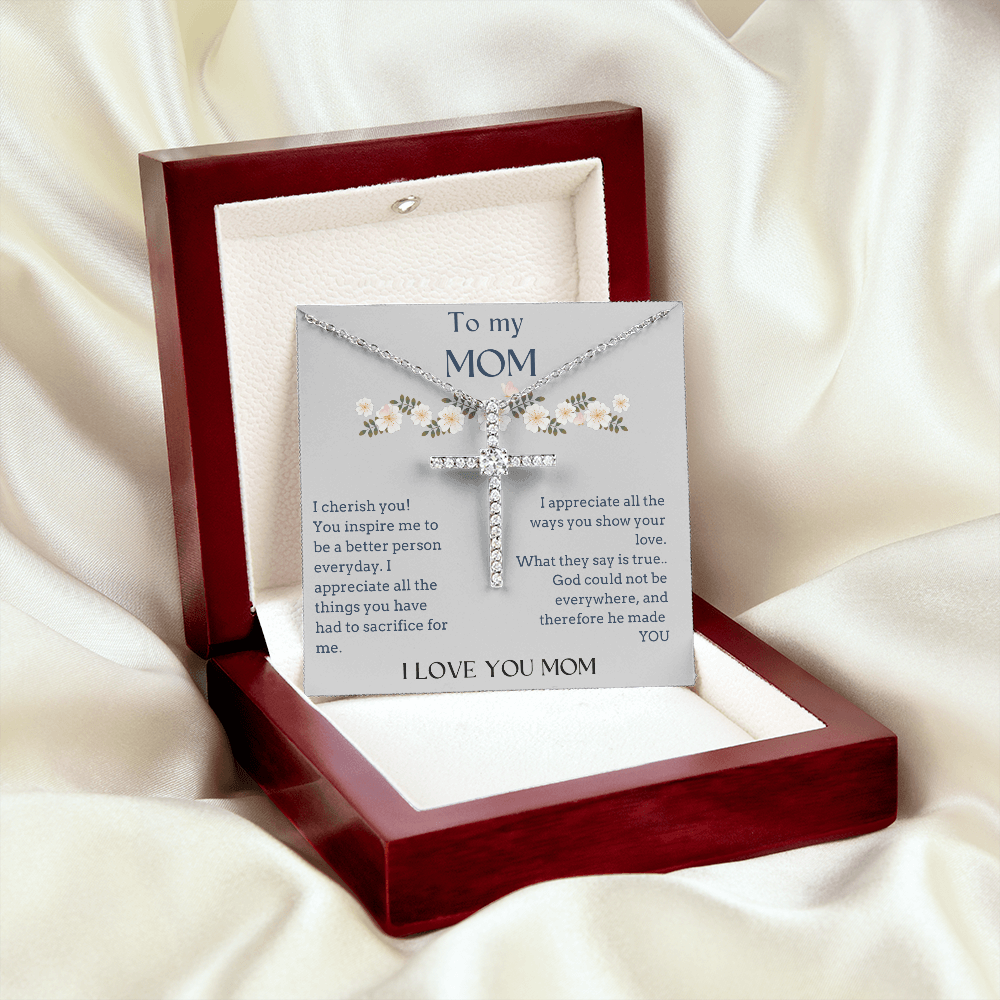 God made you for me- Mom gift Cross necklace