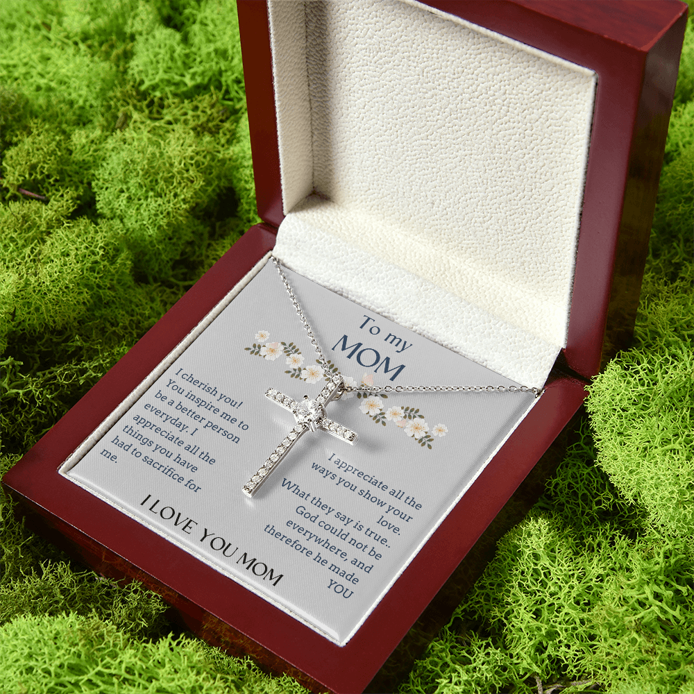 God made you for me- Mom gift Cross necklace