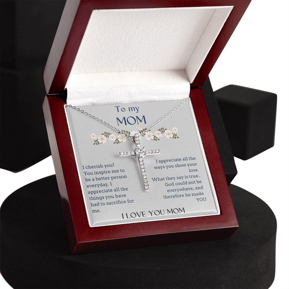 God made you for me- Mom gift Cross necklace